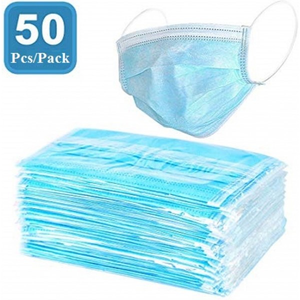 50Pcs 3-Ply Disposable Mouth Cover Face Mask (USA Shipping)