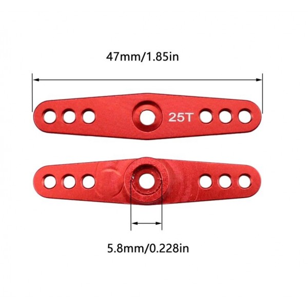 1.85in Metal Servo Arm for Futuba Standard Servos (25T)