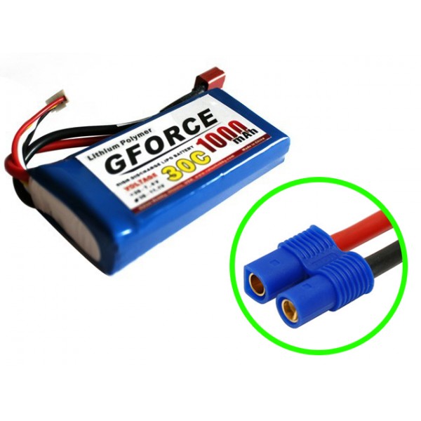 GForce 30C 1000mAh 3S 11.1V LiPO (EC3 Connector)