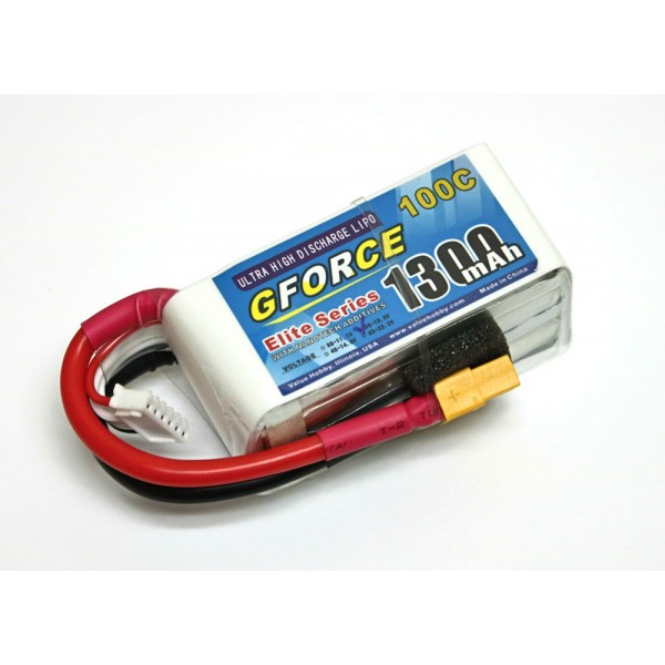 GForce Elite Series 100C 1300mAh 5S 18.5V LiPO (XT60 Connector)