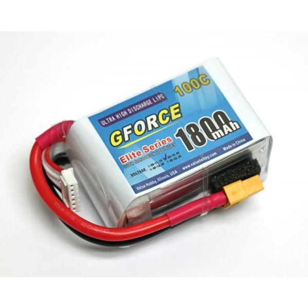 GForce Elite Series 100C 1800mAh 5S 18.5V LiPO (XT60 Connector)