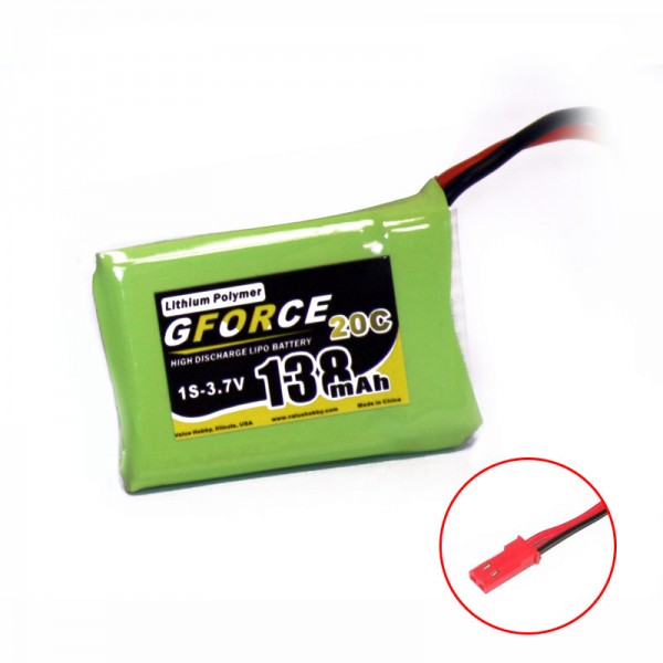 GForce 20C 138mAh 1S 3.7V LiPO (JST)