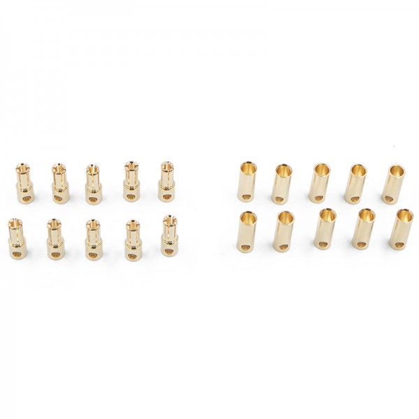 Gold Plated 5.5mm Bullet Connector Male+Female Pair (10 Sets)