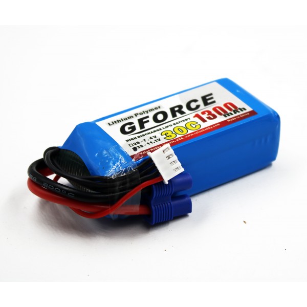 GForce 30C 1300mAh 3S 11.1V LiPO (EC3 Connector)