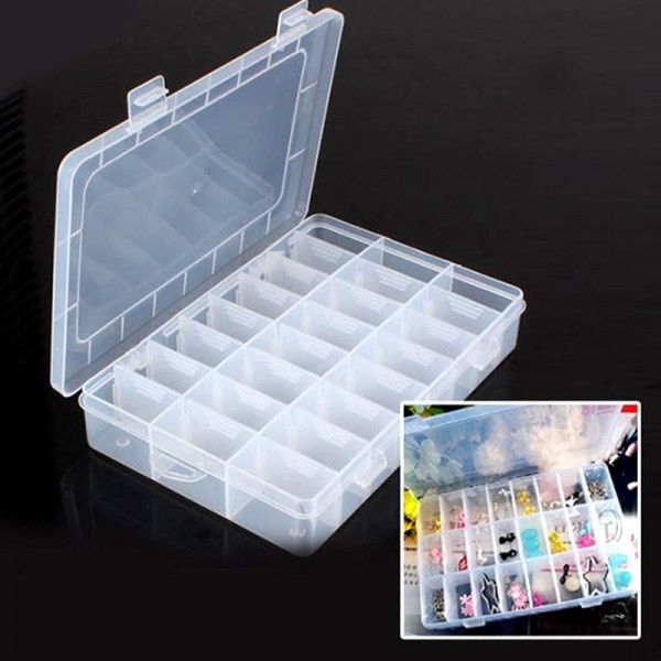 Adjustable Plastic Multi-Purpose Organizer with 24 Compartments