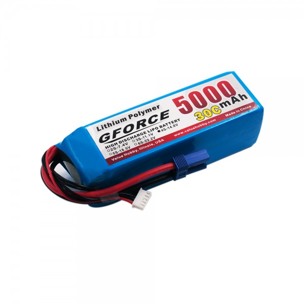 GForce 30C 5000mAh 4S 14.8V LiPO (EC5 Connector)