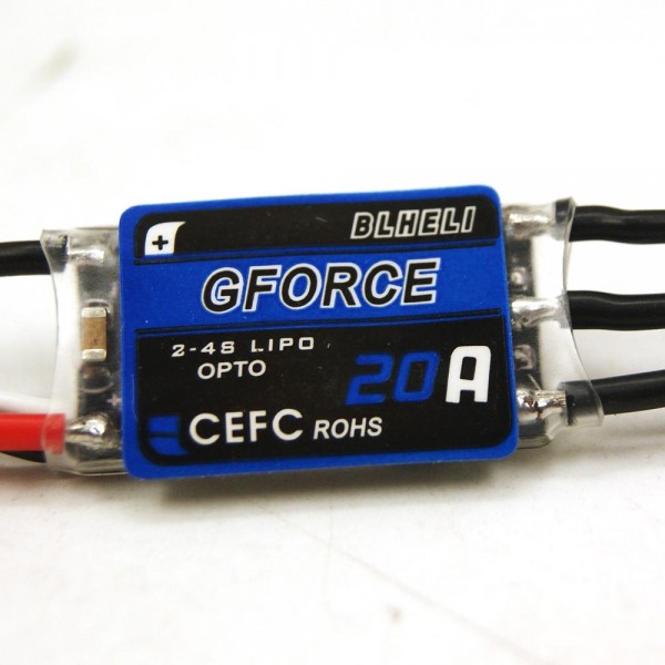 GForce 20A Brushless Multi-Rotor ESC with BLHeli and Silabs F390 (2-4S)