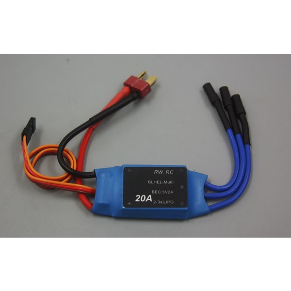 20A Brushless Multi-rotor ESC with BLHELI Firmware (2-3LiPO)
