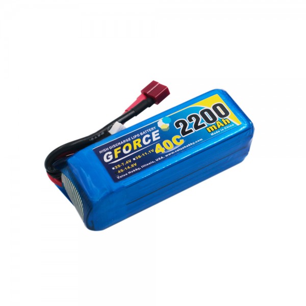 GForce 40C 2200mAh 4S 14.8V LiPO (T-Connector)