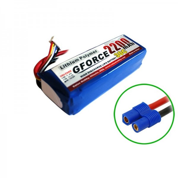 GForce 30C 2200mAh 4S 14.8V LiPO (EC3 Connector)