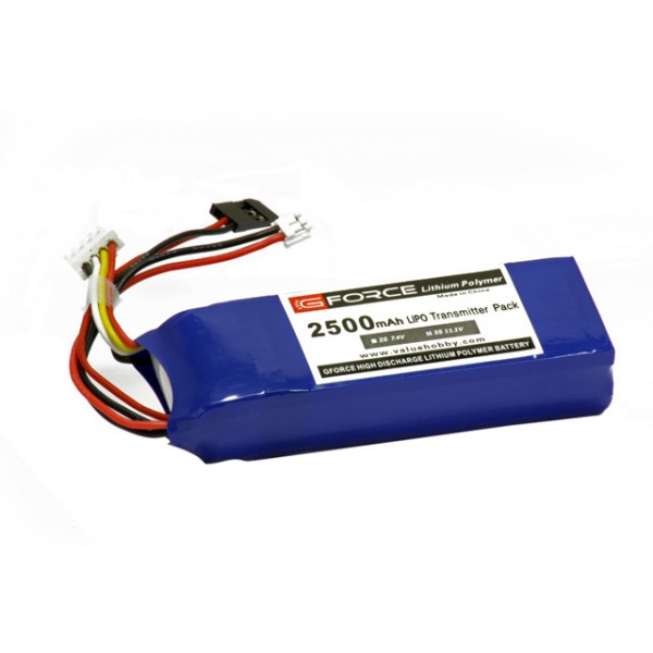 DISC GForce 2500mAh 3S 11.1V LiPO Transmitter TX Pack (Futaba/JR)