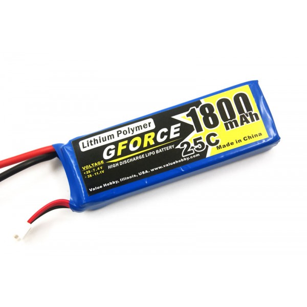 DISC GForce 25C 1800mAh 3S 11.1V LiPO (T-connector)