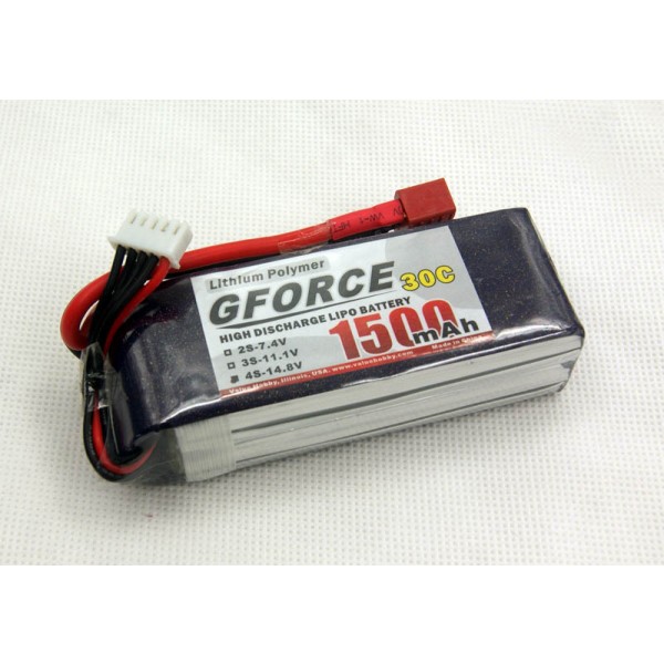 GForce 30C 1500mah 4S 14.8V LiPO (T-Connector)
