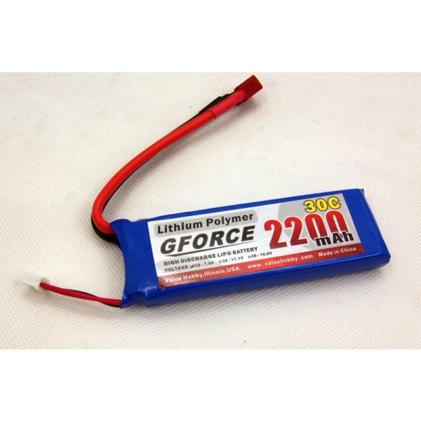 DISC GForce 30C 2200mAh 2S 7.4V LiPO (T Connector)