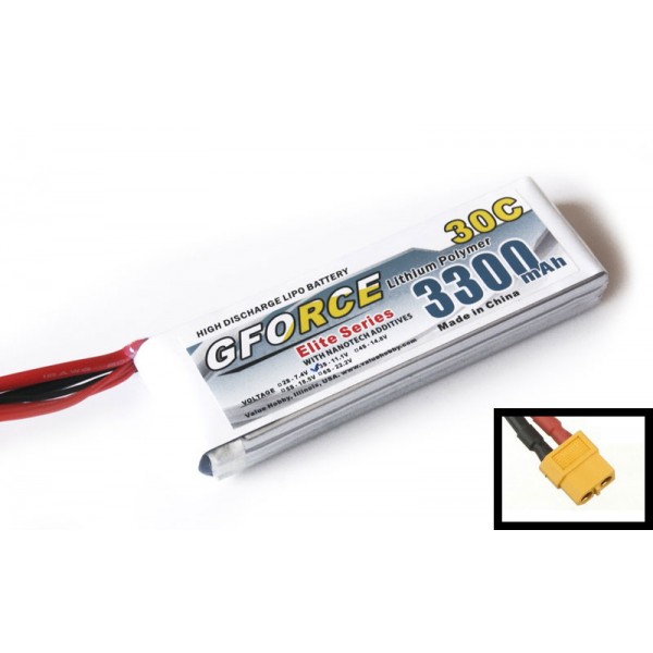 GForce Elite Series 30C 3300mAh 3S 11.1V LiPO (XT60 Connector)
