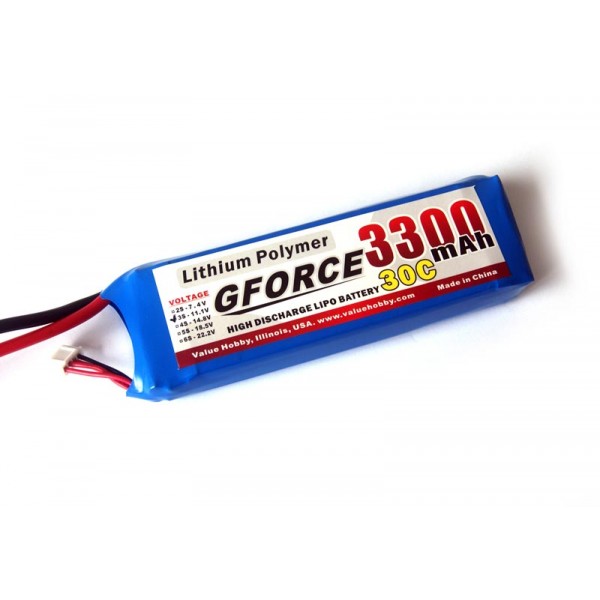 GForce 30C 3300mAh 3S 11.1V LiPO (T connector)