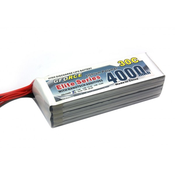GForce Elite Series 30C 4000mAh 5S 18.5V LiPO (T-Connector)