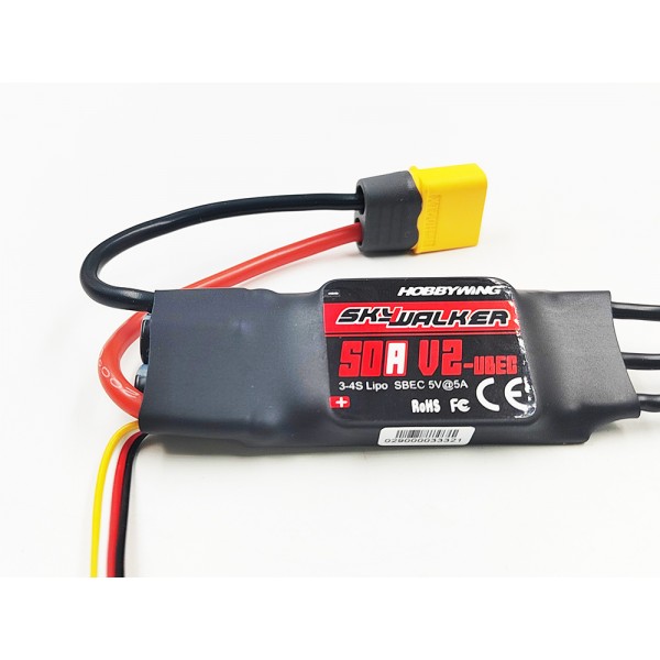 Hobbywing Skywalker 50A V2 ESC with 5A UBEC (XT60-Connector)