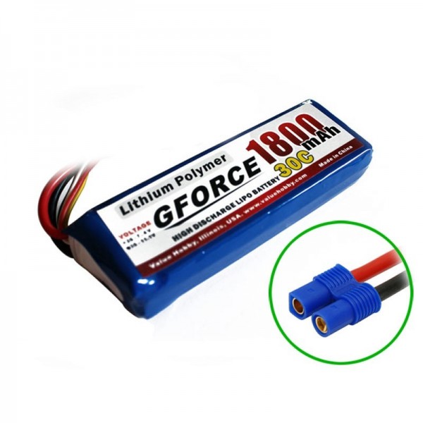 GForce 30C 1800mAh 3S 11.1V LiPO (EC3 Connector)