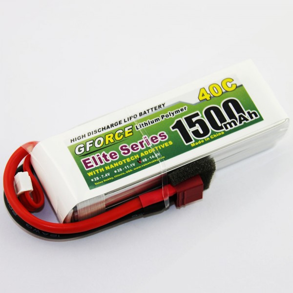 GForce Elite Series 40C 1500mAh 4S 14.8V LiPO (T-Connector)