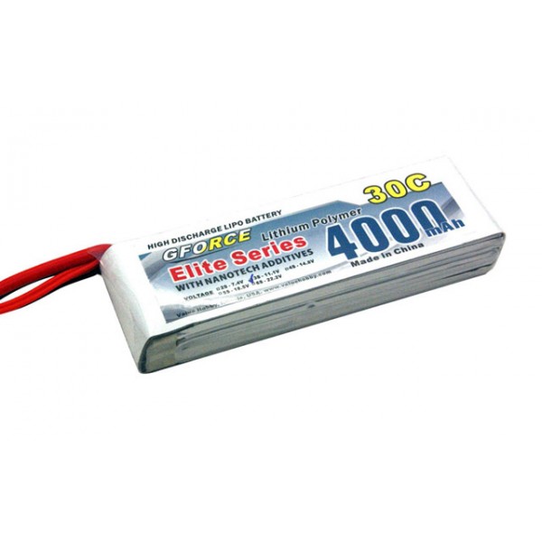DISC GForce Elite Series 30C 4000mAh 3S 11.1V LiPO (5.5mm Bullet Connector)