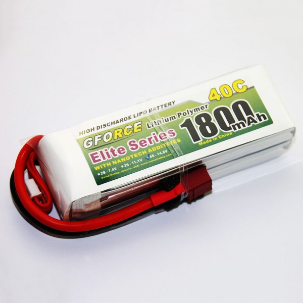 GForce Elite Series 40C 1800mAh 4S 14.8V LiPO (T-Connector)