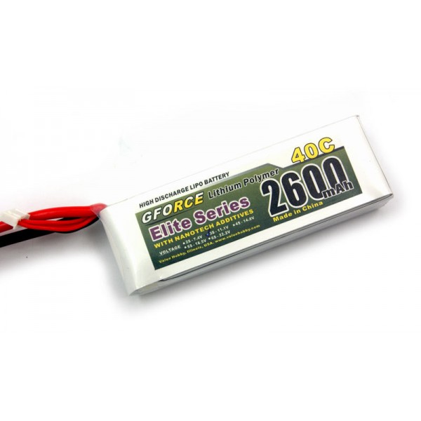 GForce Elite Series 40C 2600mAh 3S 11.1V LiPO (T-Connector)