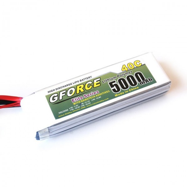 DISC GForce Elite Series 40C 5000mAh 3S 11.1V LiPO (5.5mm-Bullet-Connector)