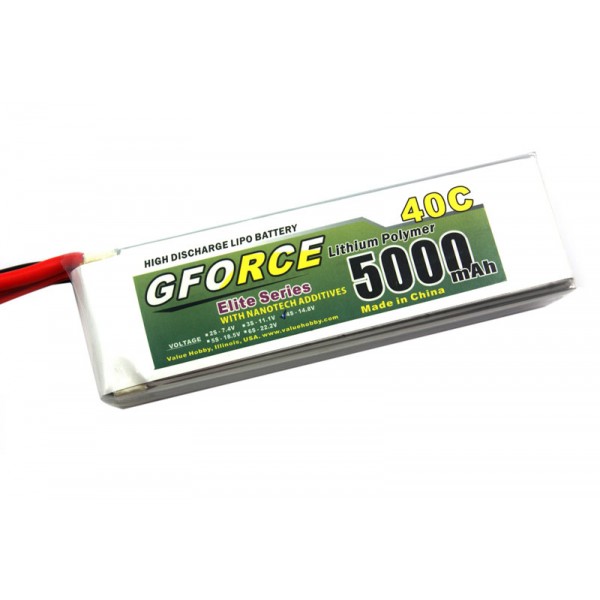 GForce Elite Series 40C 5000mAh 4S 14.8V LiPO (T-Connector)