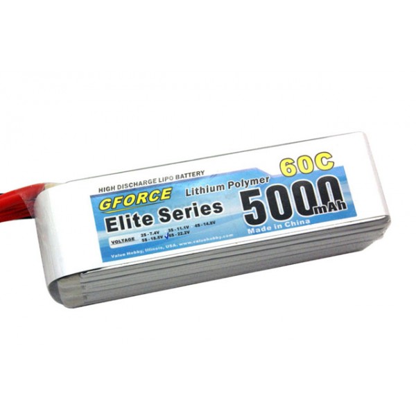 DISC GForce Elite Series 60C 5000mAh 6S 22.2V LiPO (5.5mm Bullet-Connector)