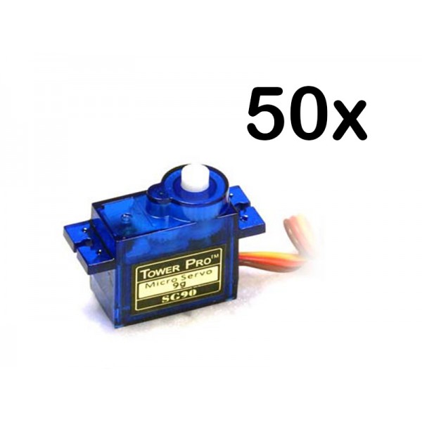 Towerpro SG90 Analog Plastic Gear Micro Servo (50 Bulk Pack)