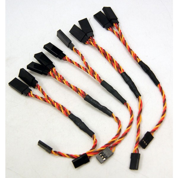 5pcs Universal Servo Y-Harness 26AWG Twisted Wire 6in