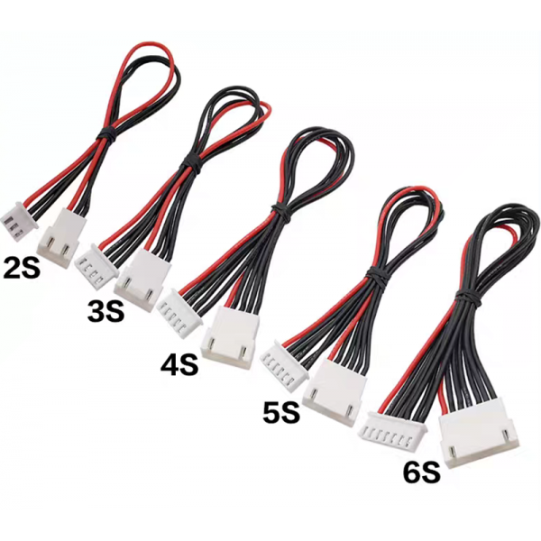 2S-6S JST-XH Balance Wire Extension Set with Reinforced Grip (8in)