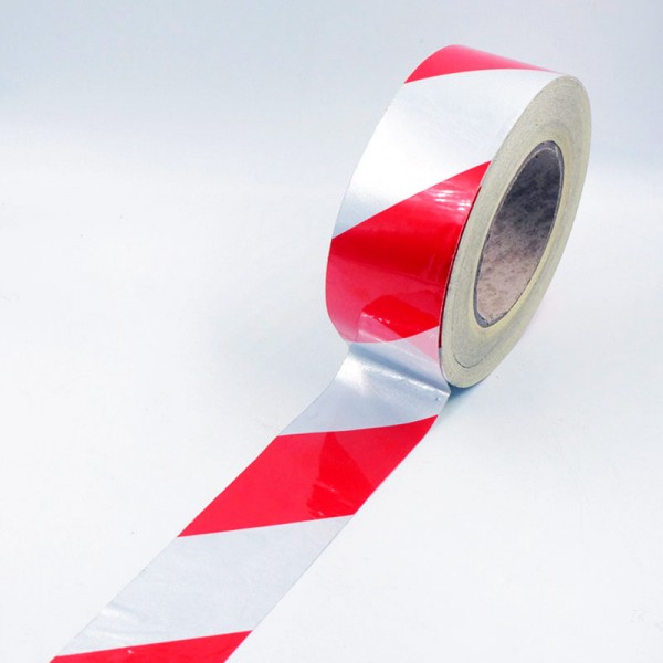 Red & White Hazard Warning/Safety Stripe Tape 2" x 50 Yard 