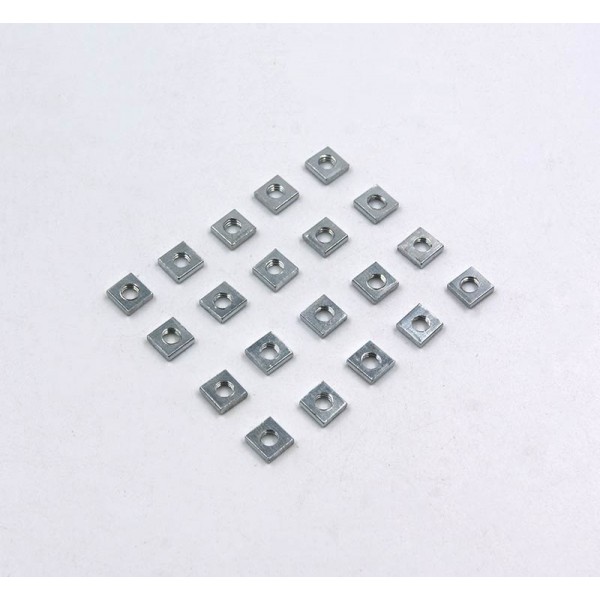 M4 Zinc Plated Steel Square Machine Screw Nuts for Openbuilds 2020 Extrusions 20pcs
