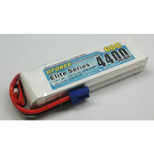 GForce Elite Series 60C 4400mAh 4S 14.8V LiPO (EC5 Connector)