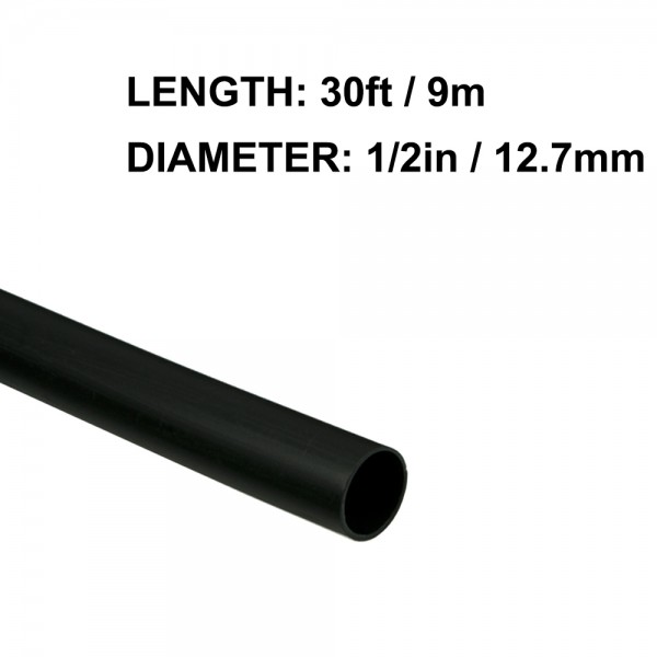 1/2in Heat Shrink Tubing 30ft (3:1 Shrink Ratio)