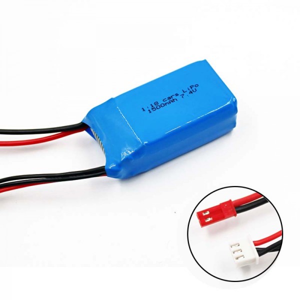 25C 1500mAh 2S 7.4V LiPO for WLToys A949 A959 A969 A979 K929 (JST Connector)