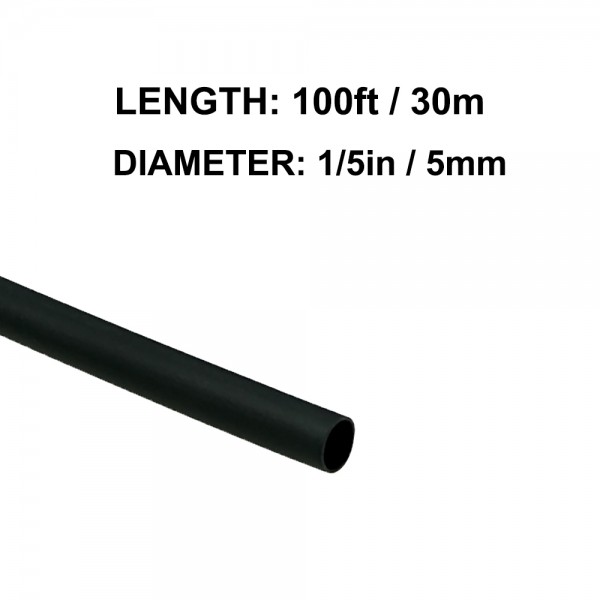3/16in Heat Shrink Tubing 100ft (2:1 Shrink Ratio)