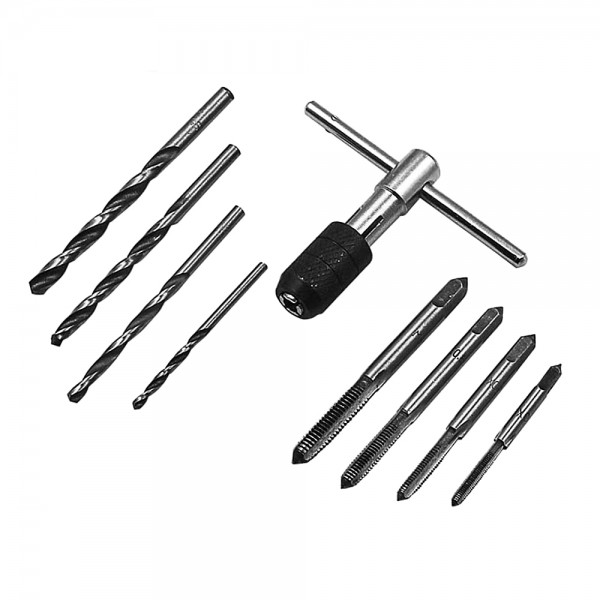 8Pcs M3-M6 Hand Tap Drill Bit Wrench Set