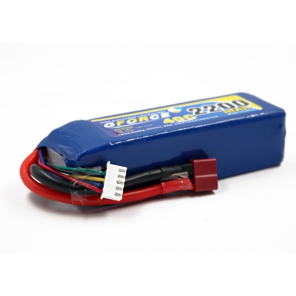 GForce 40C 2200mAh 4S 14.8V LiPO (T-Connector)