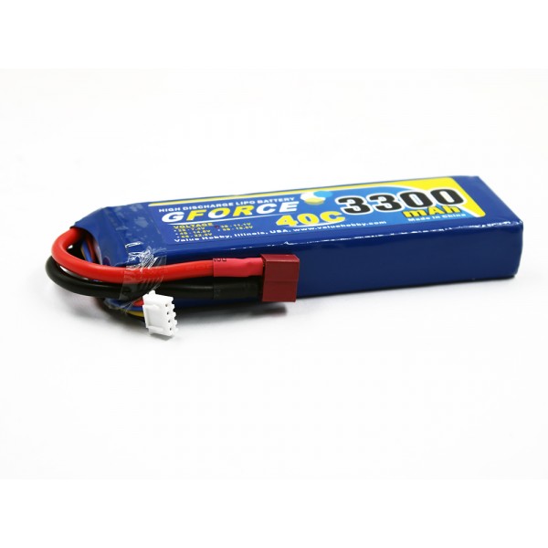 GForce 40C 3300mAh 3S 11.1V LiPO (T-Connector)