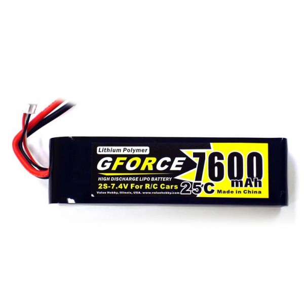 GForce 25C 7600mAh 2S 7.4V LiPO (Fit TRX Vehicles)