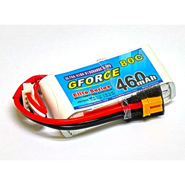 GForce Elite Series 80C 460mAh 3S 11.1V LiPO (XT30 Connector)