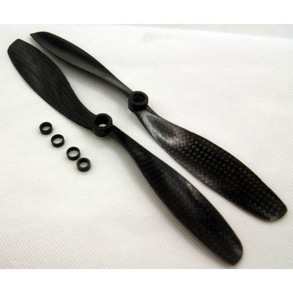 8 x 4.5 Carbon Fiber Multi-Rotor Prop Set (One Regular and One Pusher)