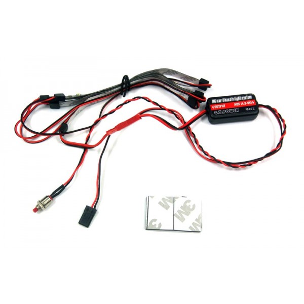 GT Power RC Car LED Chassis Light System (Red)