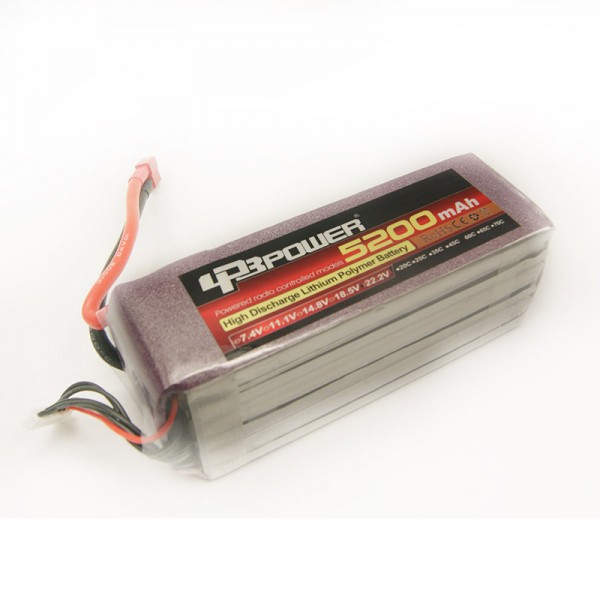 60C 5200mAh 6S 22.2V LiPO (T Connector)