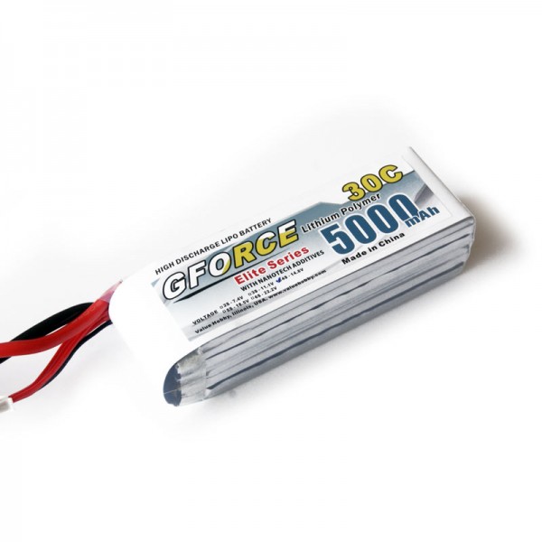 GForce Elite Series 30C 5000mAh 4S 14.8V LiPO (T-Connector)