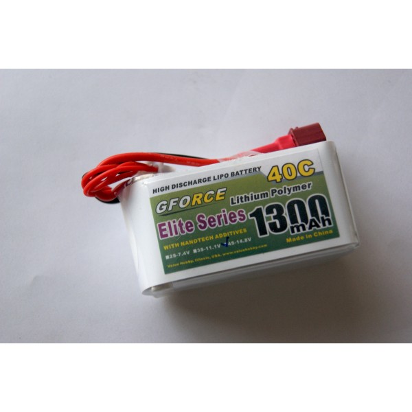 GForce Elite Series 40C 1300mAh 4S 14.8V LiPO (T-Connector)