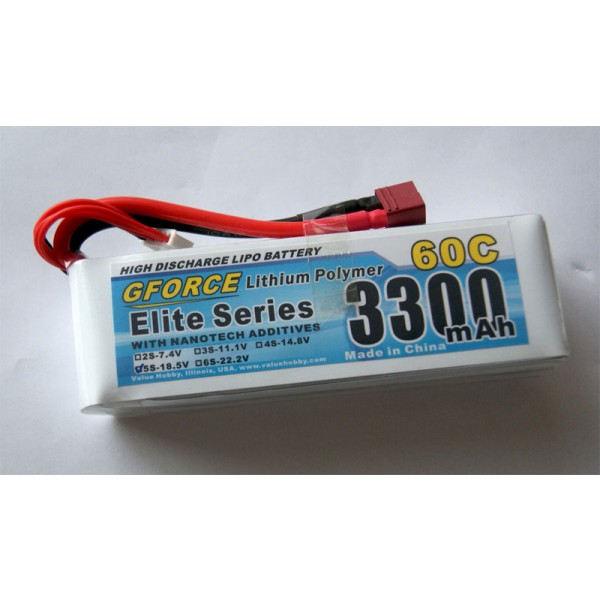 GForce Elite Series 60C 3300mAh 5S 18.5V LiPO (T-Connector)